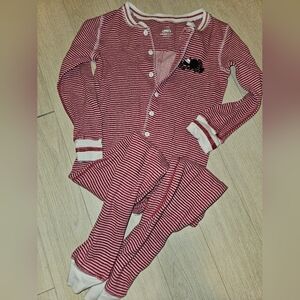 Roots girls pajamas sz 7-8 striped onesie